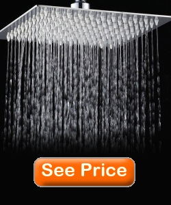 YAWALL 10 Inch Ultra-thin Stainless Steel Rain Shower Head